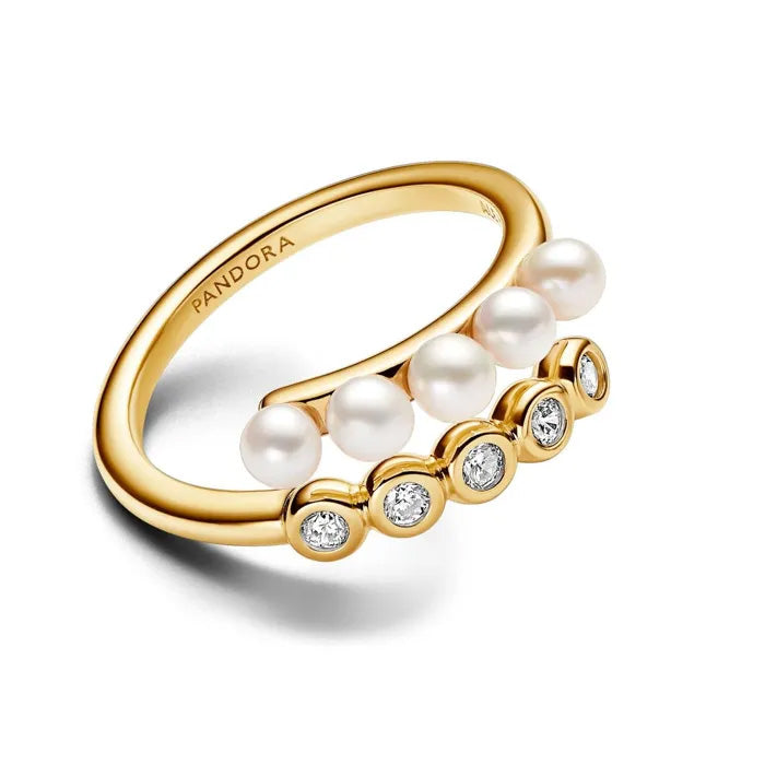 ANILLO - ANILLO ABIERTO PERLAS CULTIVADAS DE AGUA DULCE TRATADAS Y GEMAS