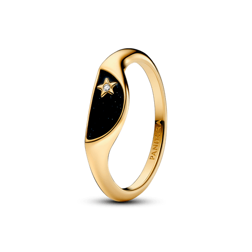 ANILLO - ANILLO ME MITAD SELLO ESMALTADO ORO