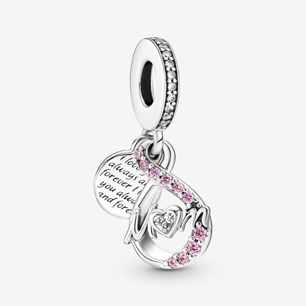 CHARM - CHARM COLGANTE DOBLE MAMÁ INFINITO PAVÉ