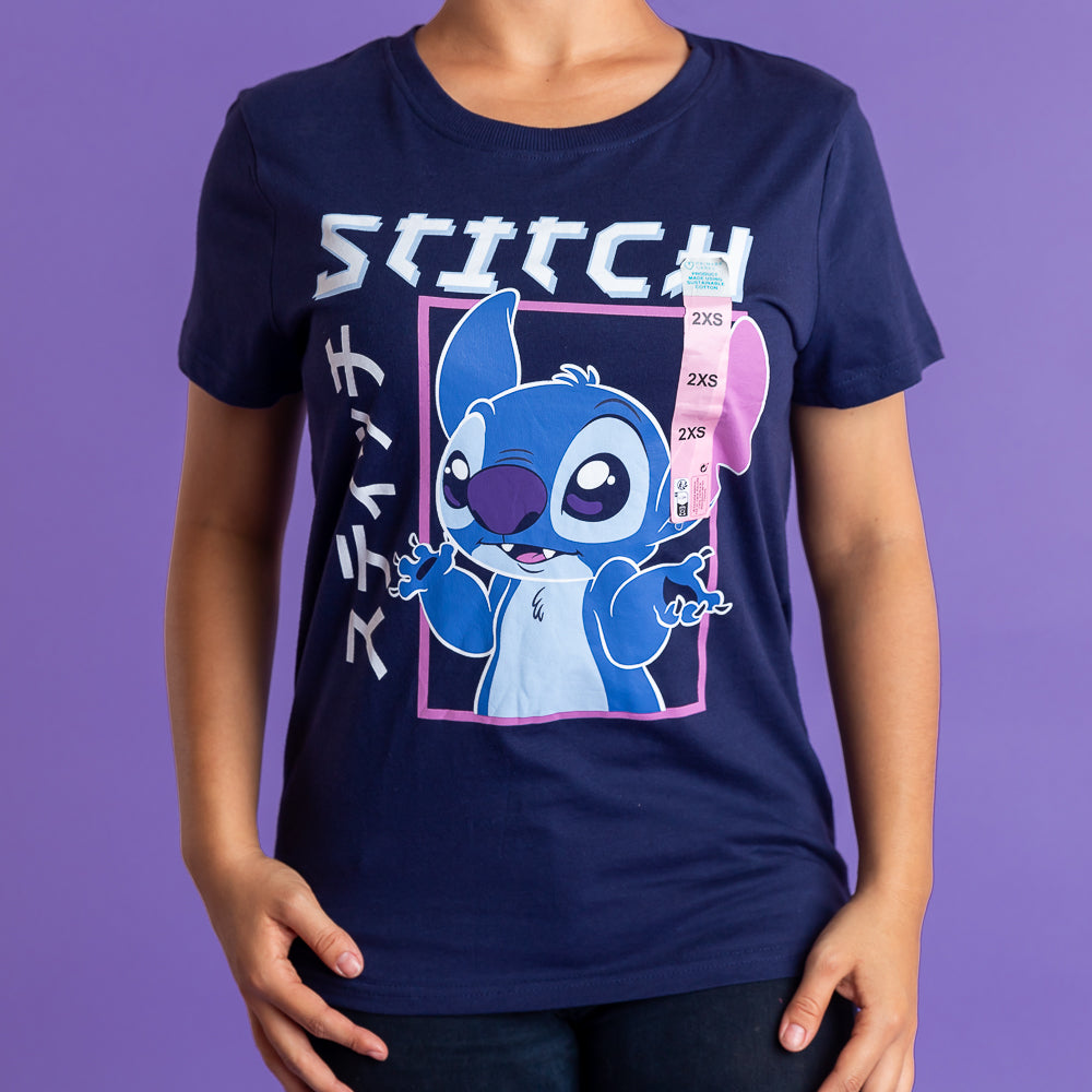 Playera Tipo Oversize - PLAYERA STITCH AZUL