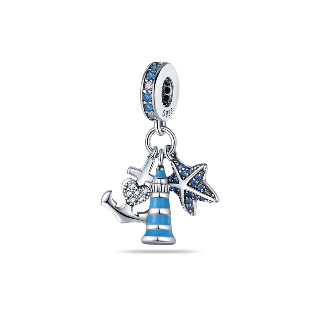 Charms - Charm en forma de faro, estrella de mar y ancla