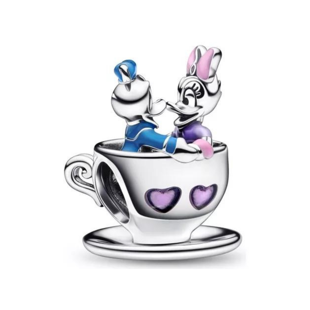 Charms - Charm Pato Donald Daisy Taza De Te Disneyland