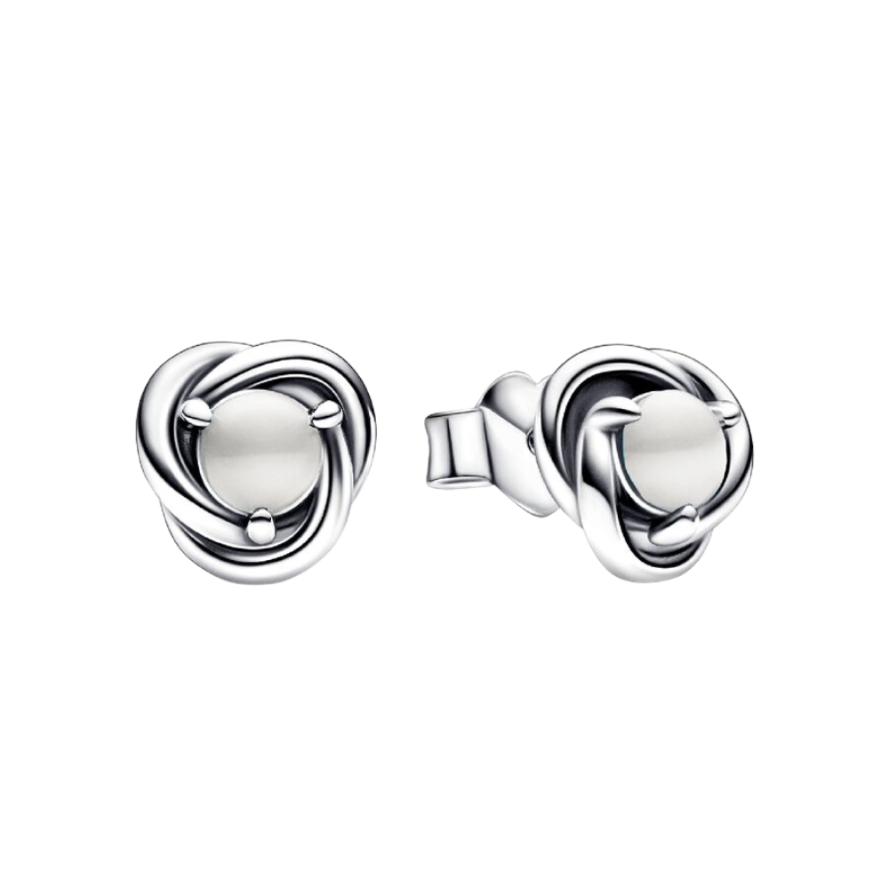PENDIENTES - PANDORA PLATEADO CON BLANCO