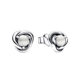 PENDIENTES - PANDORA PLATEADO CON BLANCO