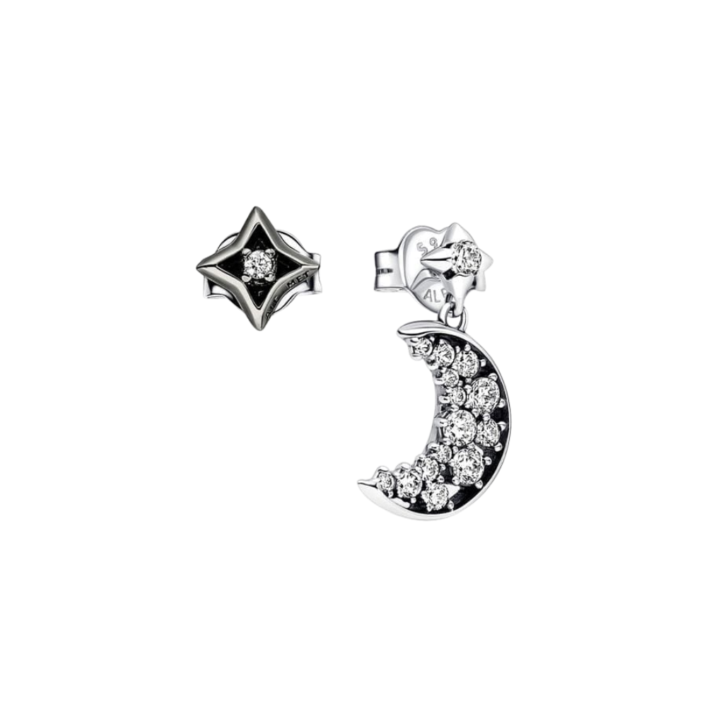 PENDIENTES - PANDORA MEDIA LUNA Y ESTRELLA