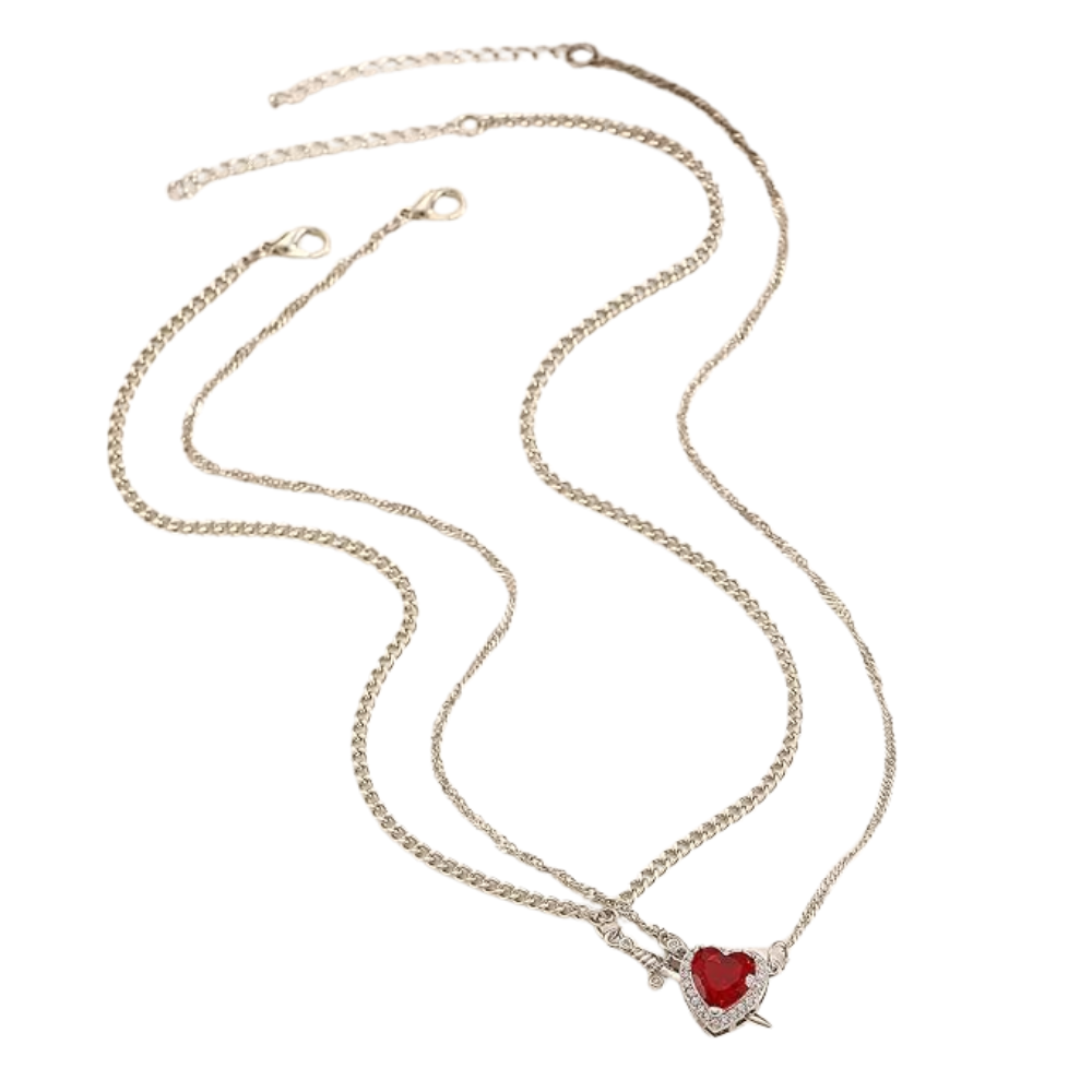 COLLAR Y CADENA - PANDORA PLATEADO CON CORAZÓN