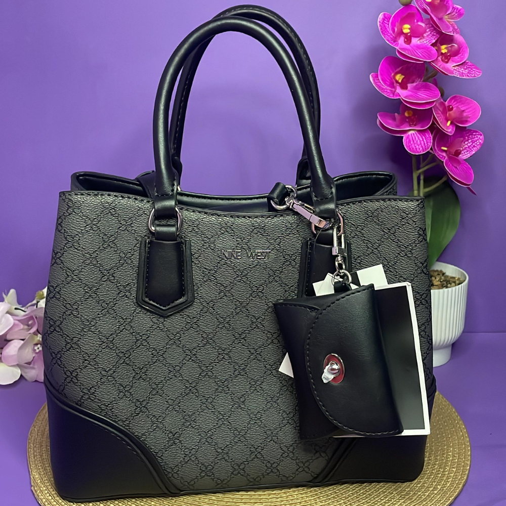 CARTERA - NINE WEST GRIS CON NEGRO
