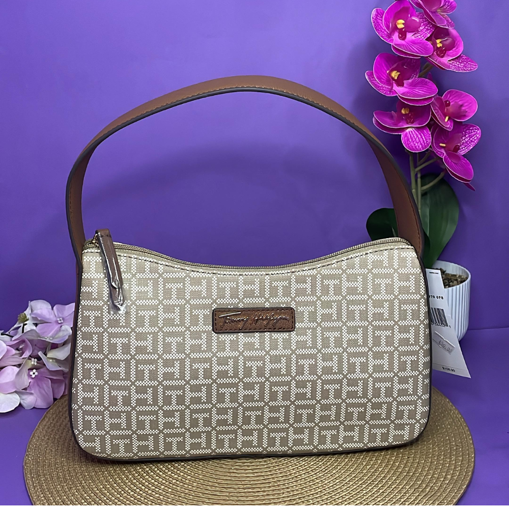 CARTERA - TOMMY HILFIGER BEIGE Y MARRÓN