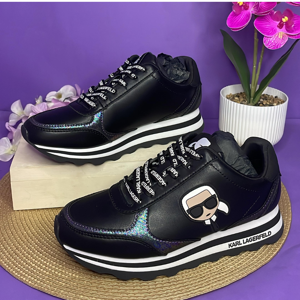 TENIS - KARL LAGERFELD NEGRO CON BLANCO TORNASOL PARA DAMA