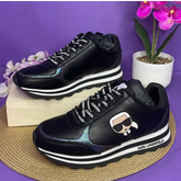 TENIS - KARL LAGERFELD NEGRO CON BLANCO TORNASOL PARA DAMA