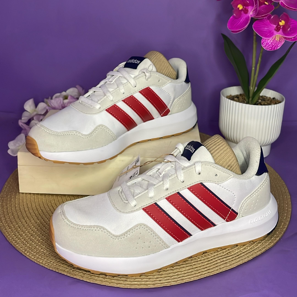 TENIS - ADIDAS BLANCO CON ROJO
