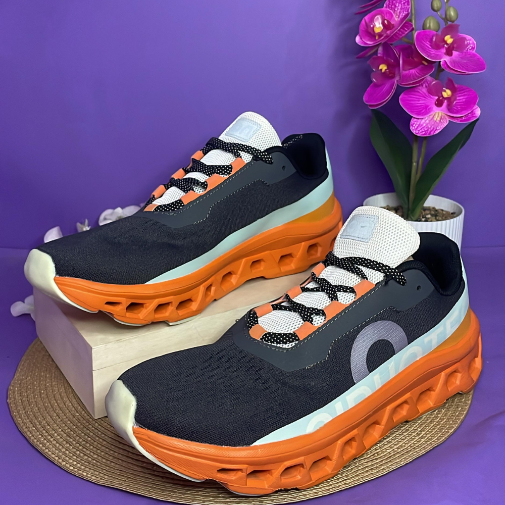 TENIS - ON CLOUD NEGRO CON ANARANJA PARA CABALLERO