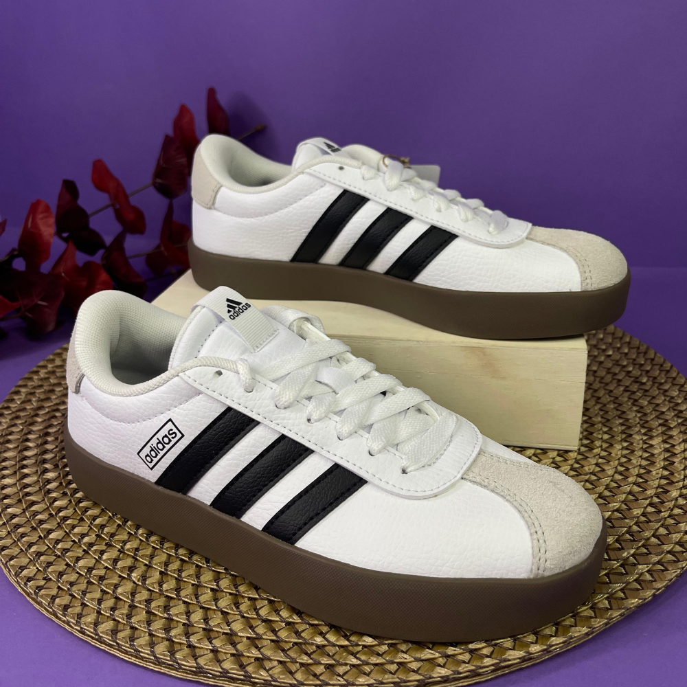 TENIS - ADIDAS BLANCO CON NEGRO PARA CABALLERO