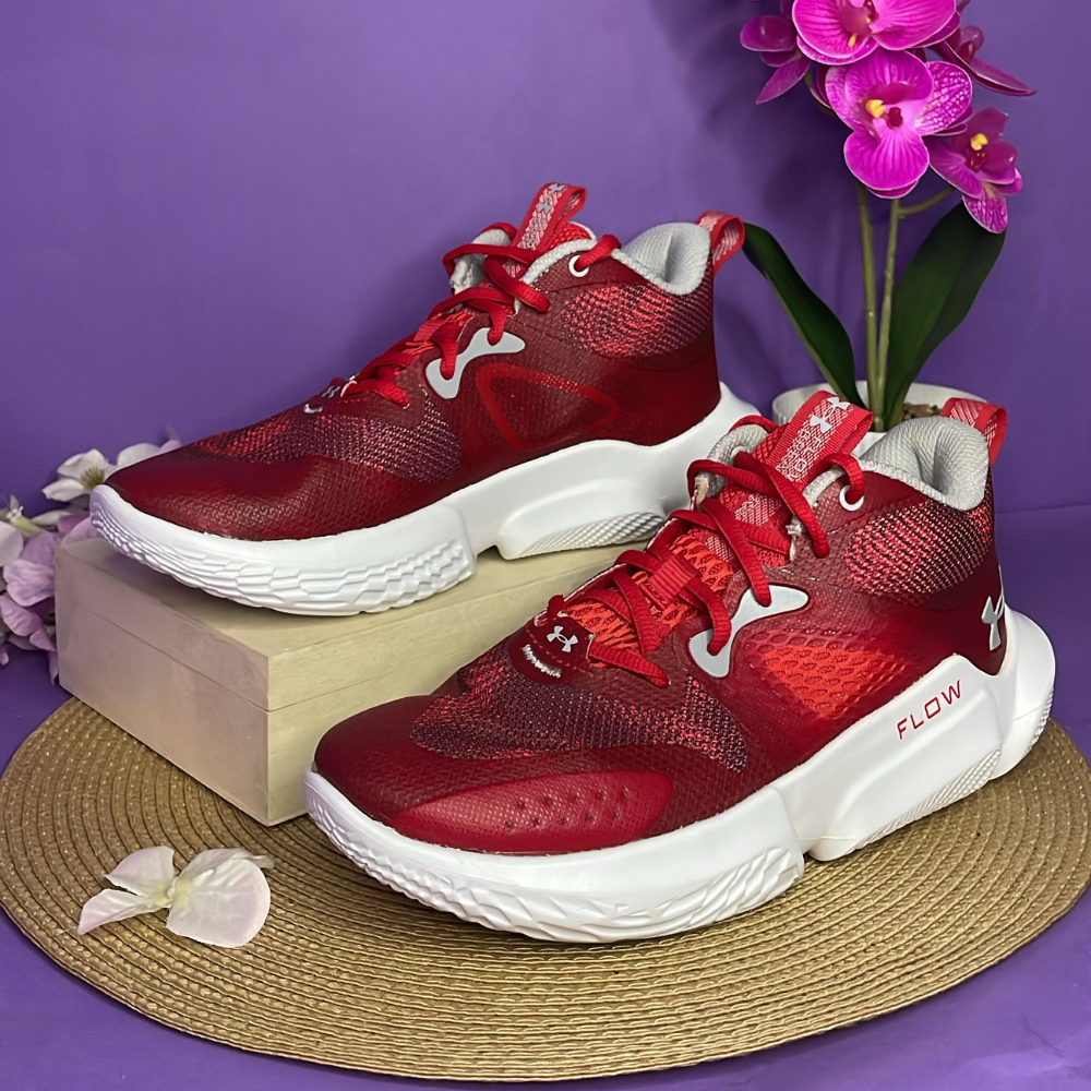 TENIS - UNDER ARMOUR ROJO CON BLANCO PARA CABALLERO