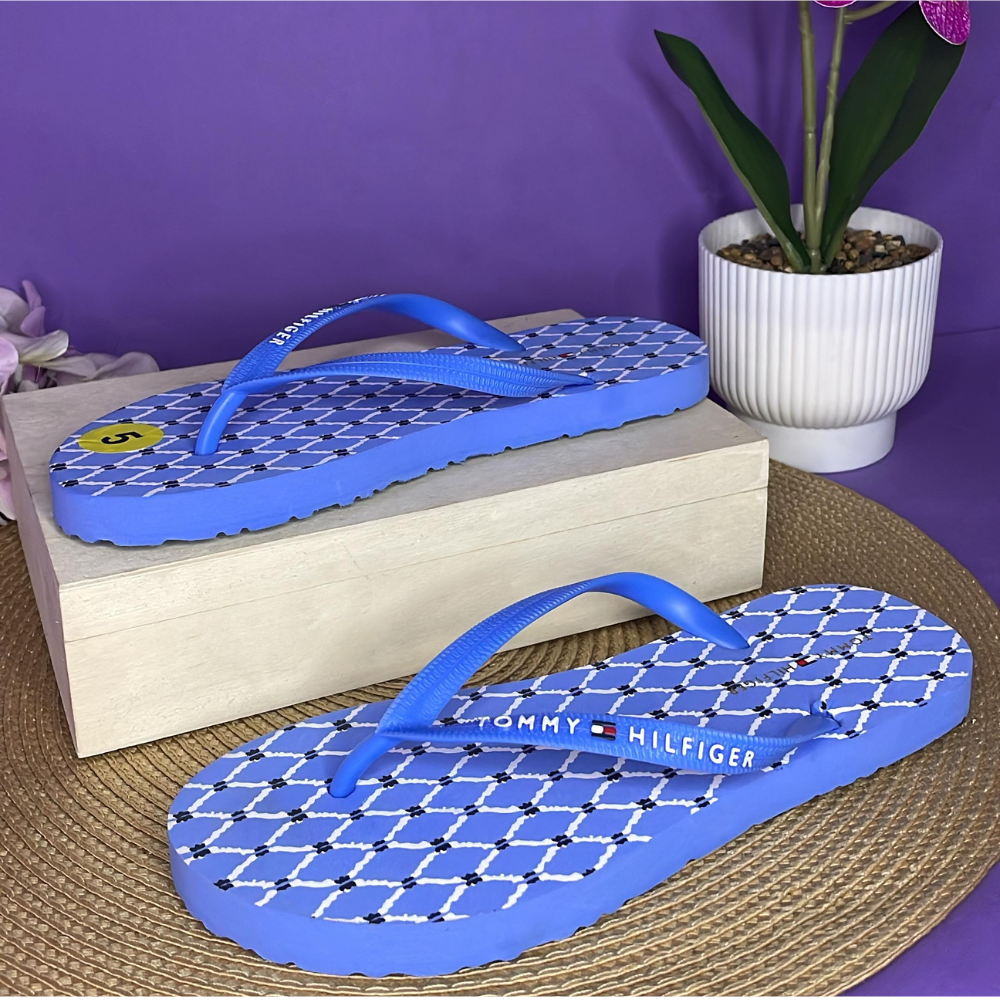 SANDALIAS - TOMMY HILFIGER AZUL CON BLANCO PARA DAMA