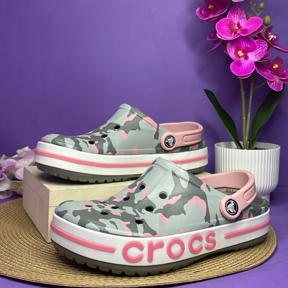 CROCS - ROSA, GRIS Y BLANCO PARA DAMA