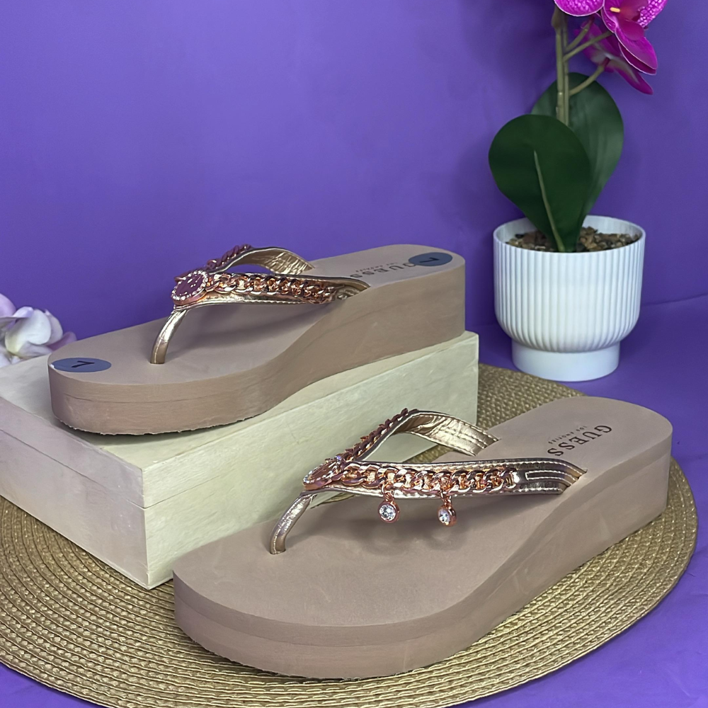 SANDALIAS - GUESS BEIGE PARA DAMA