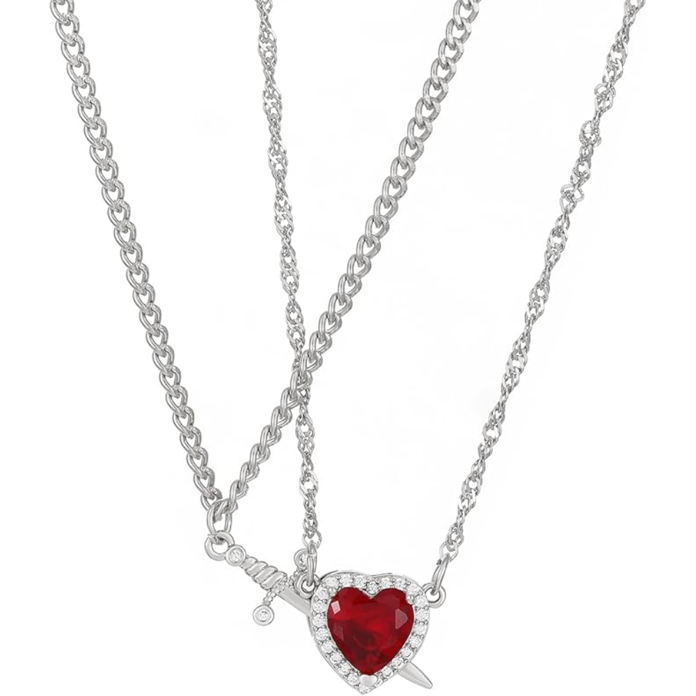 COLLAR Y CADENA - PANDORA PLATEADO CON CORAZÓN